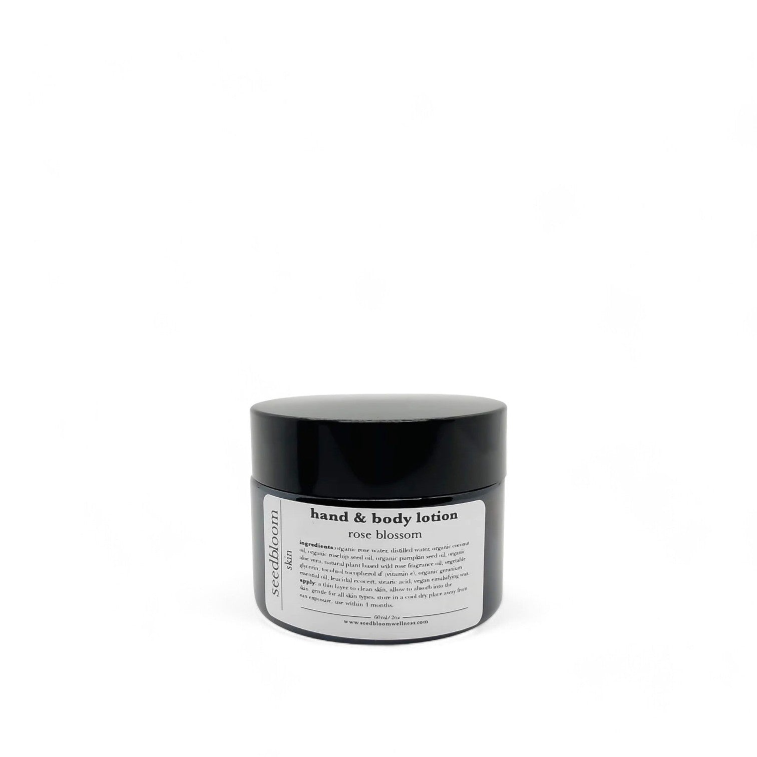 Floral Body Lotion in small glass jar (Rose Blossom by Seedbloom)