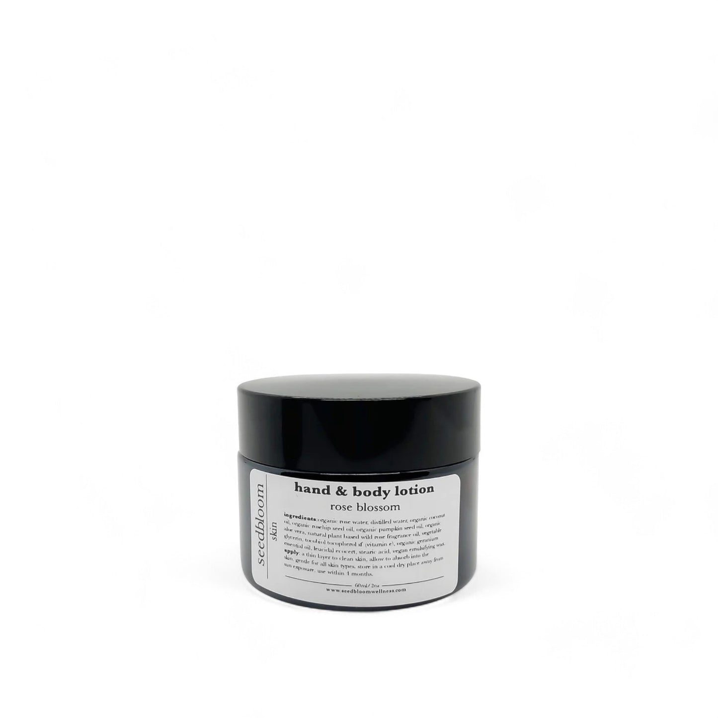 Floral Body Lotion in small glass jar (Rose Blossom by Seedbloom)