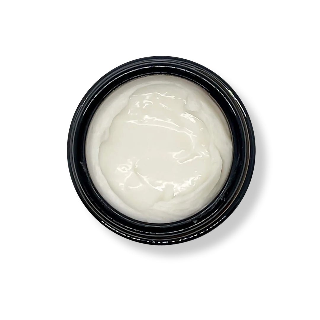 Open jar of the Floral Body Lotion from seedbloom