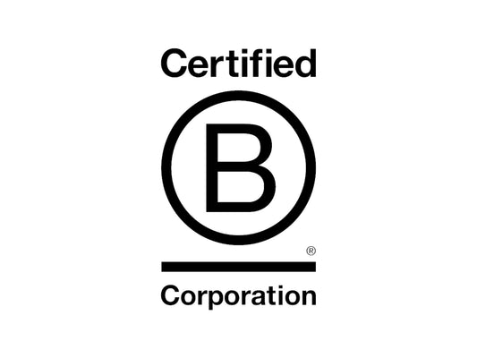 The Certified B Corp logo with a statement about the company standards
