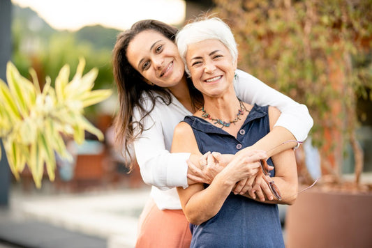 Woman hugging her mother