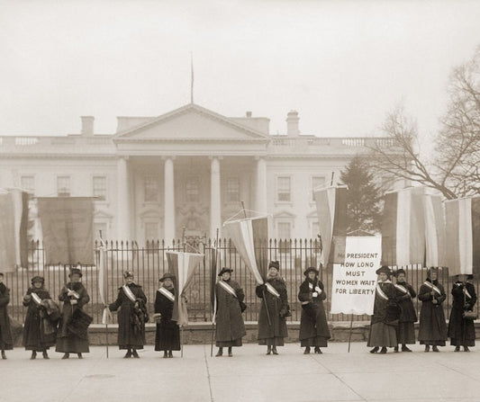 Women protesting in front of White House