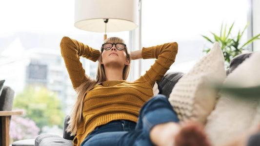 Woman relaxing on a Self-Care Sunday