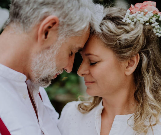 Discerning Bride with her Groom 