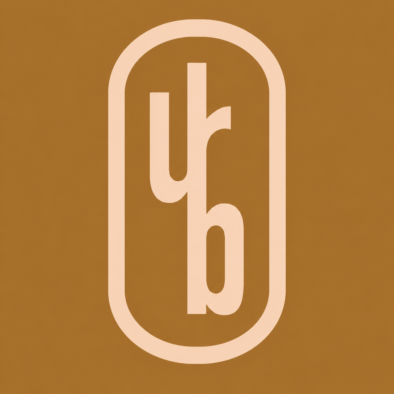 The URB Apothecary logo featuring the stylized lowercase letters 'urb' inside an oval border, centered on a solid warm brown background.