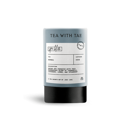 Tea package with label on a white background