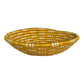 Woven sisal bowl in yellow and white