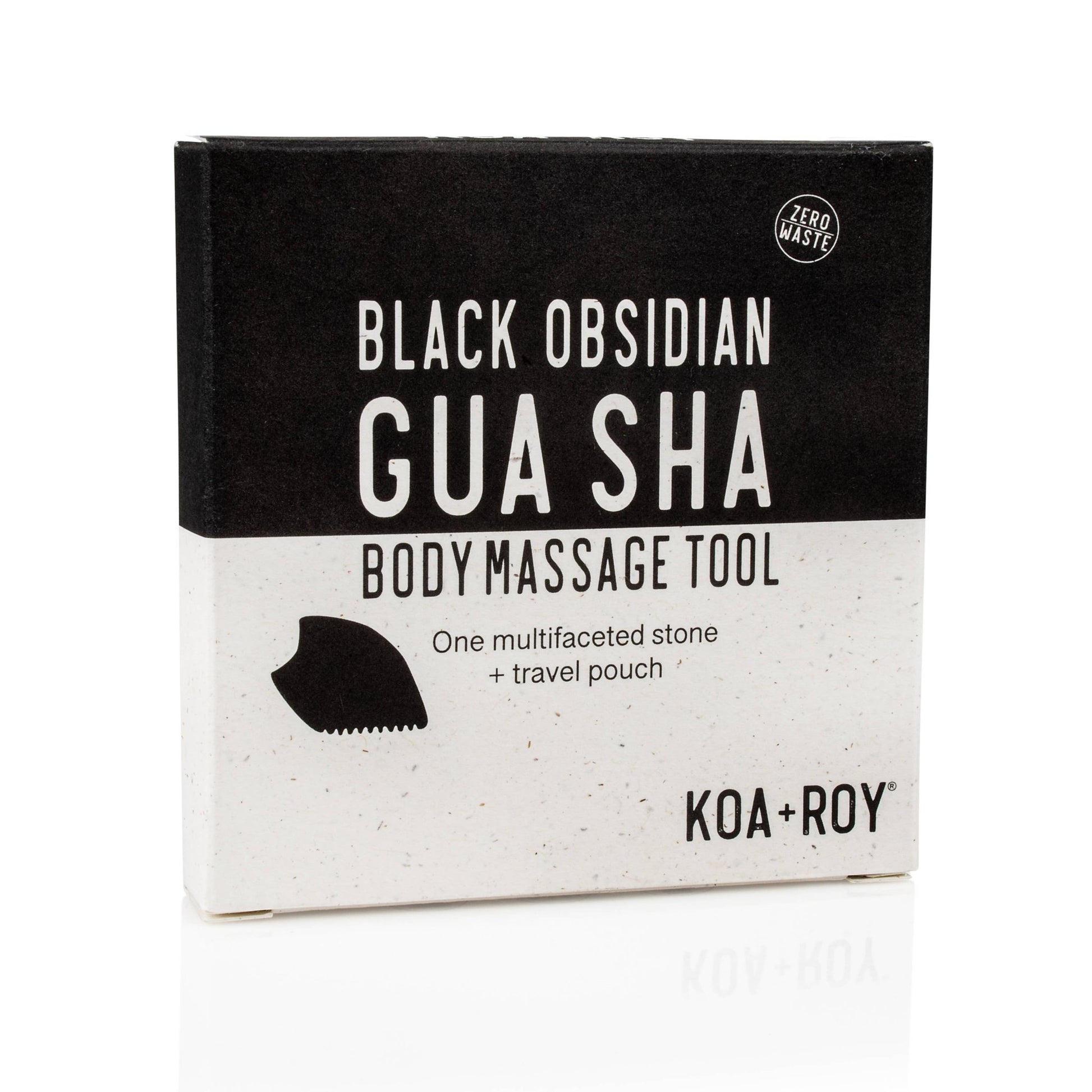 Large Gua Sha tool for body massage in black obsidian stone with zero waste packaging