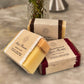 Selection of three soaps, including the Sandalwood Cocoa Butter bar