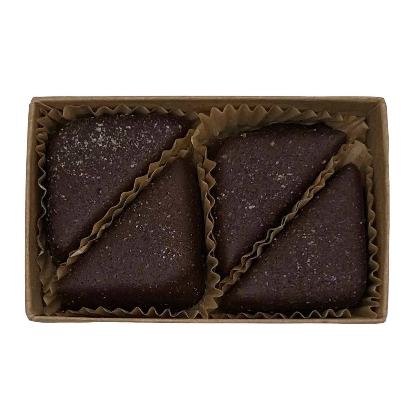 An open box of Vanilla and Salt chocolate truffles from Missionary Chocolates