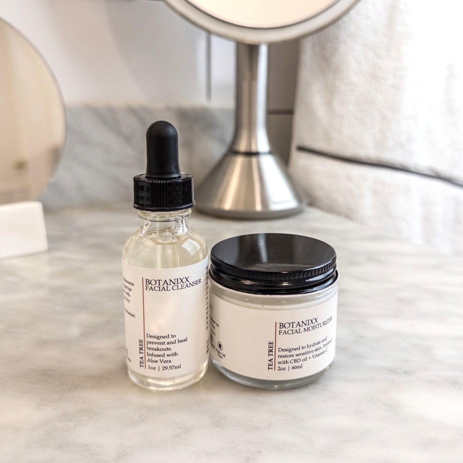 Tea Trea Face set from Botanixx with cleanser and face cream