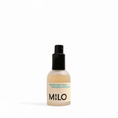 Bottle of Hydrating Tonic from MILO Multifunctional on white background