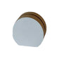 Small circular wooden photo stand in white 