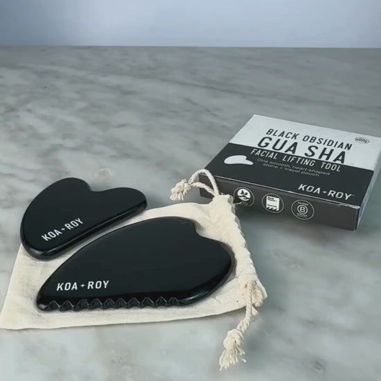 Video showing the Large Gua Sha tool next to the Facial Gua Sha