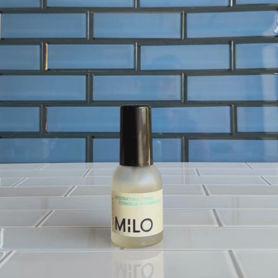 Video of woman spraying the MILO Hydrating Tonic on hand