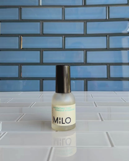Video of woman spraying the MILO Hydrating Tonic on hand