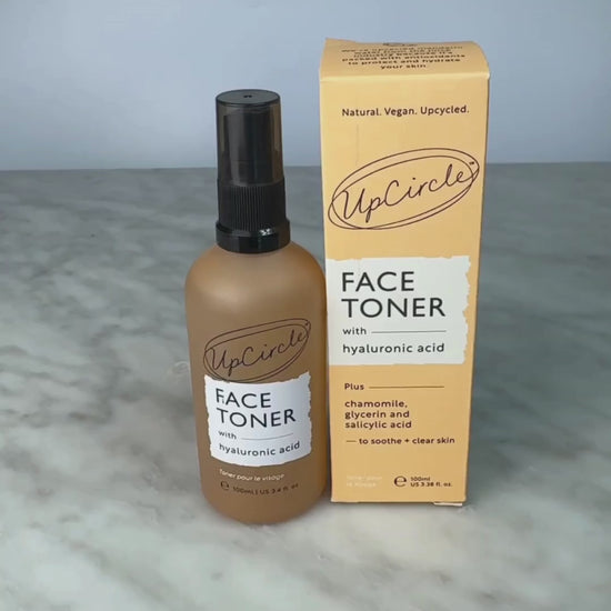Video of woman spraying the UpCircle Face Toner
