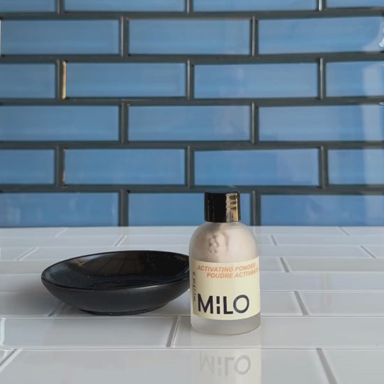 Video of woman demonstrating how to mix Activating Powder with water.