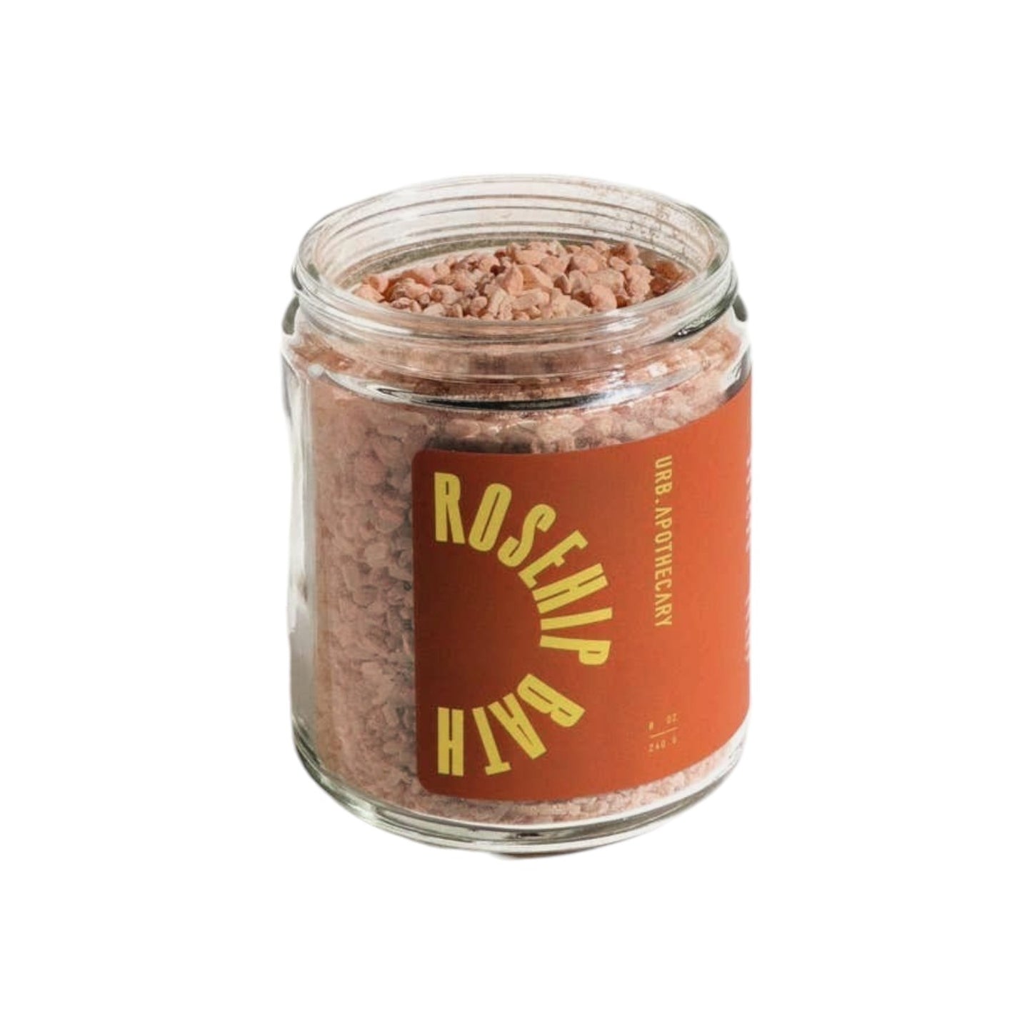 Open jar of the Rosehip Bath Salts from URB.Apothecary