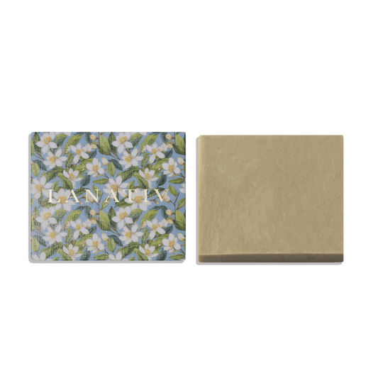 Lanativ box and soap bar for the Hawaiian Sandalwood & Juniper soap