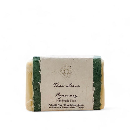 Handmade Soap Bar with Thai Lime and Rosemary wrapped in paper