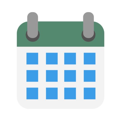 Monthly subscription icon as a calendar with blue squares