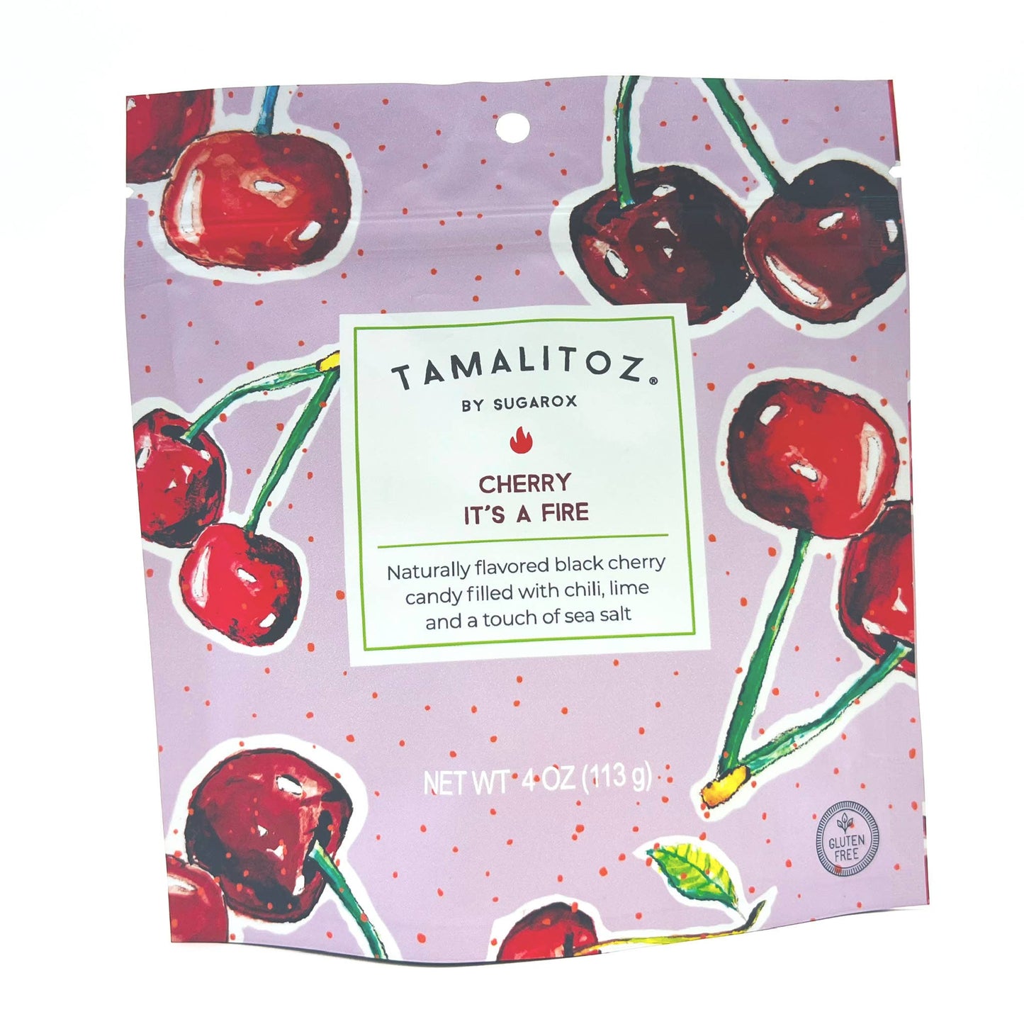 Front of the Cherry Tamalitoz bag of candy