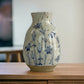 Blue Wildflower Bud Vase on countertop