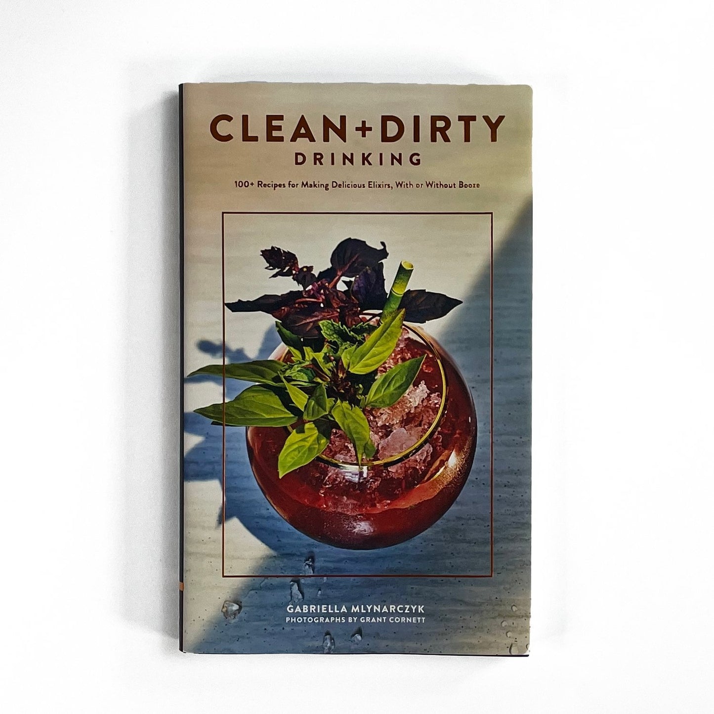 Clean and dirty drinking recipe book on a white background