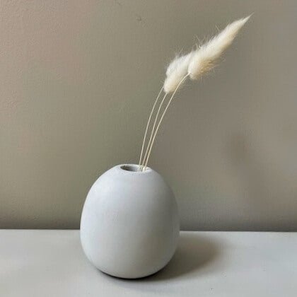 Minimalist Bud Vase with dried bunny ear flower