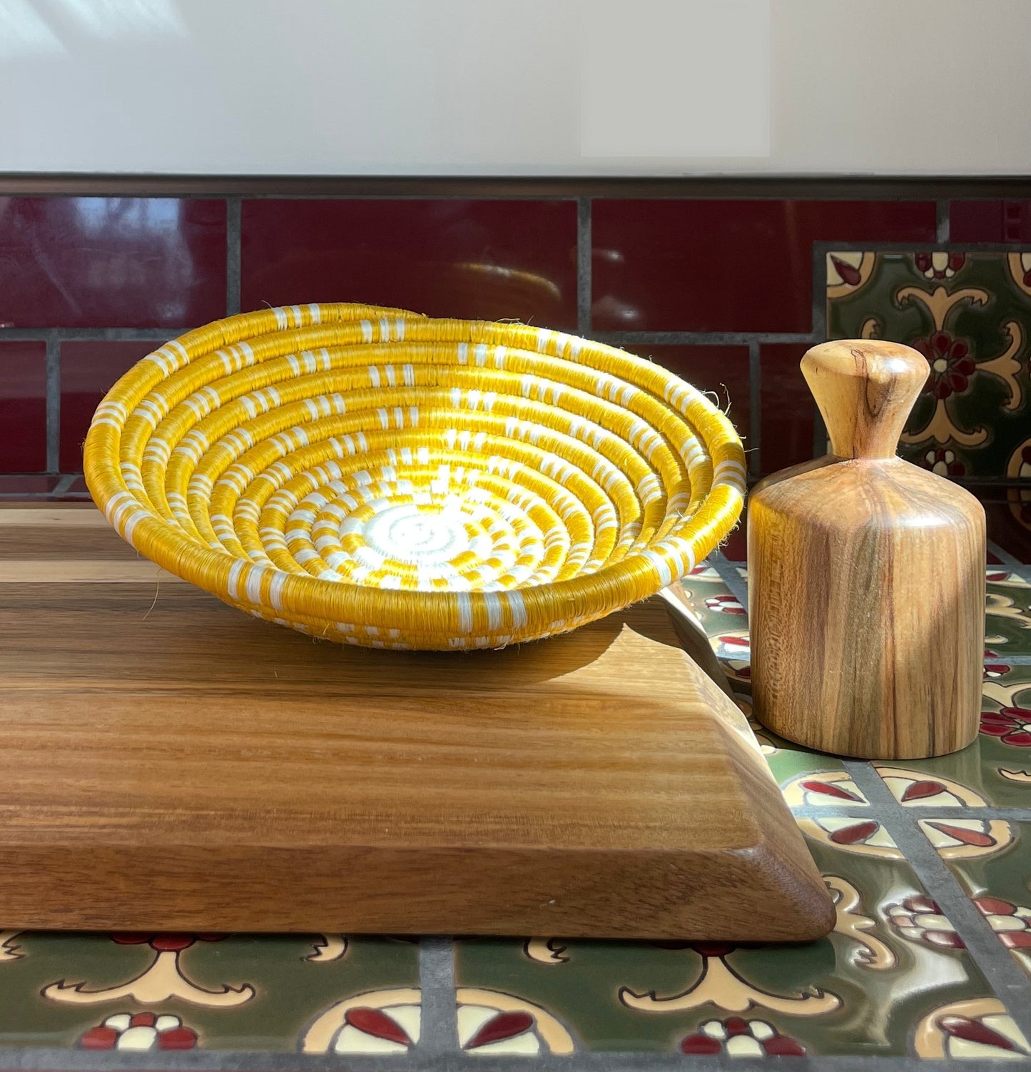 Sisal Bowl on kitchen counter with biscuit cutter